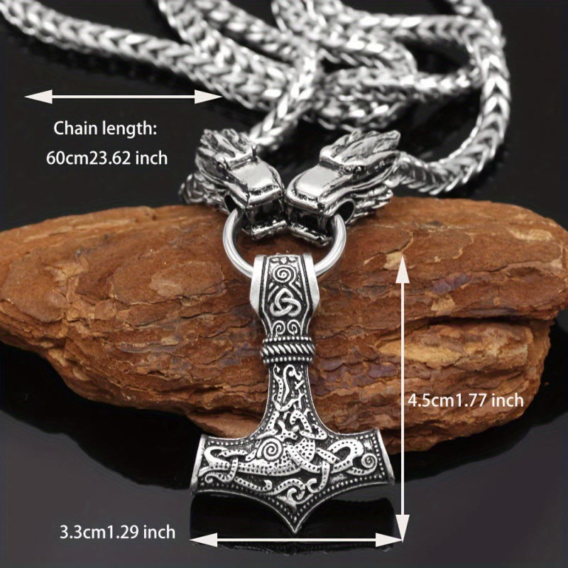 WorldNorse Mjölnir mit nordischer Doppeldrachen-Kielkette