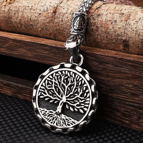WorldNorse Halskette mit nordischem Wikinger-Anhänger „Baum des Lebens“