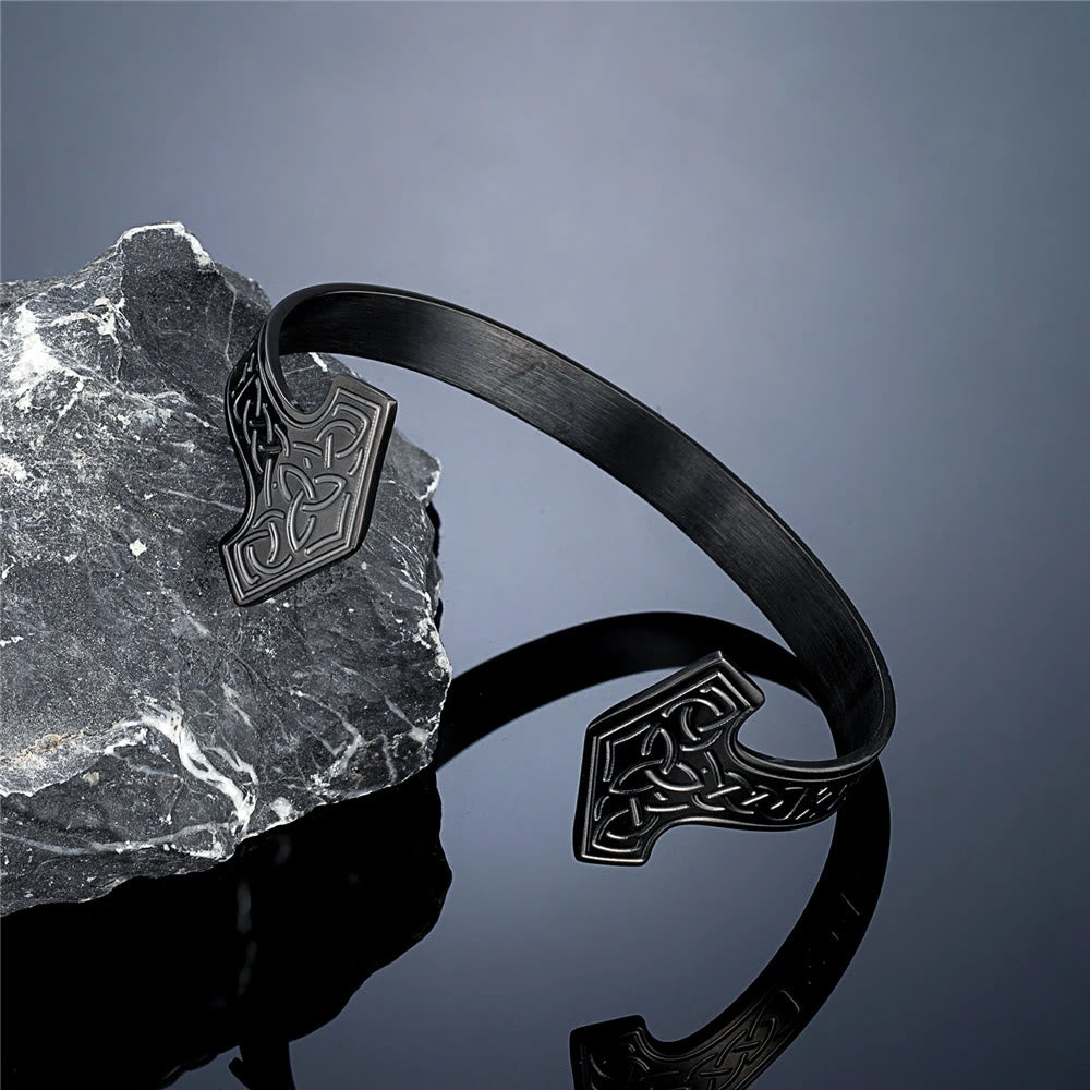 WorldNorse Mjölnir Keltischer Knoten Armreif Rune