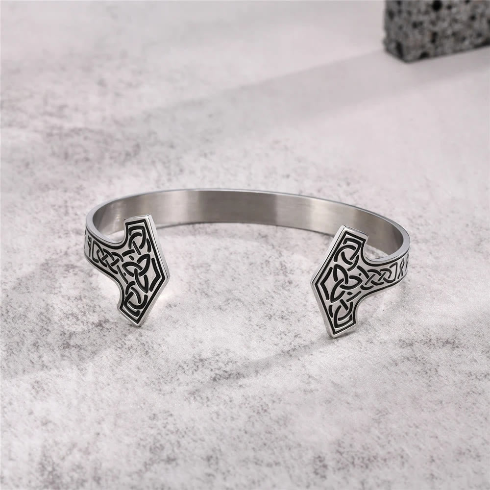 WorldNorse Mjölnir Keltischer Knoten Armreif Rune