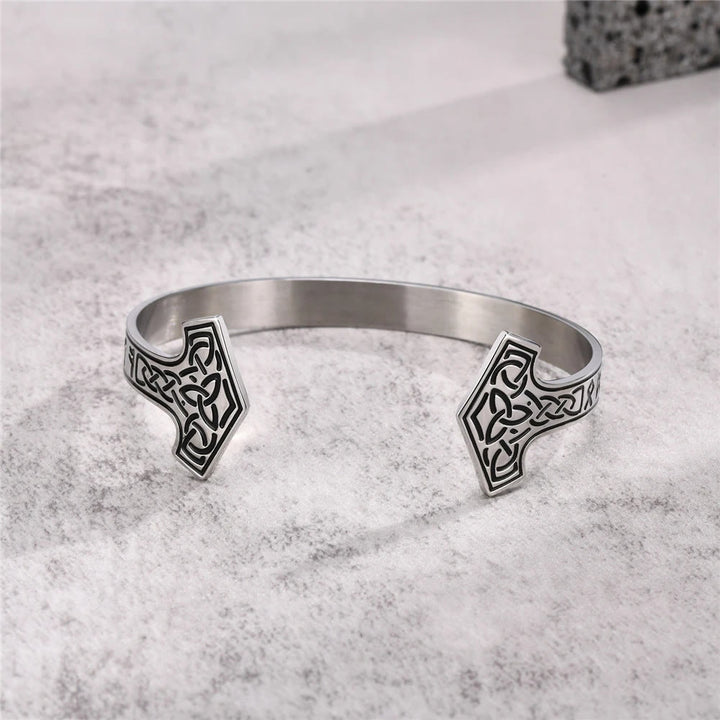 WorldNorse Mjölnir Keltischer Knoten Armreif Rune