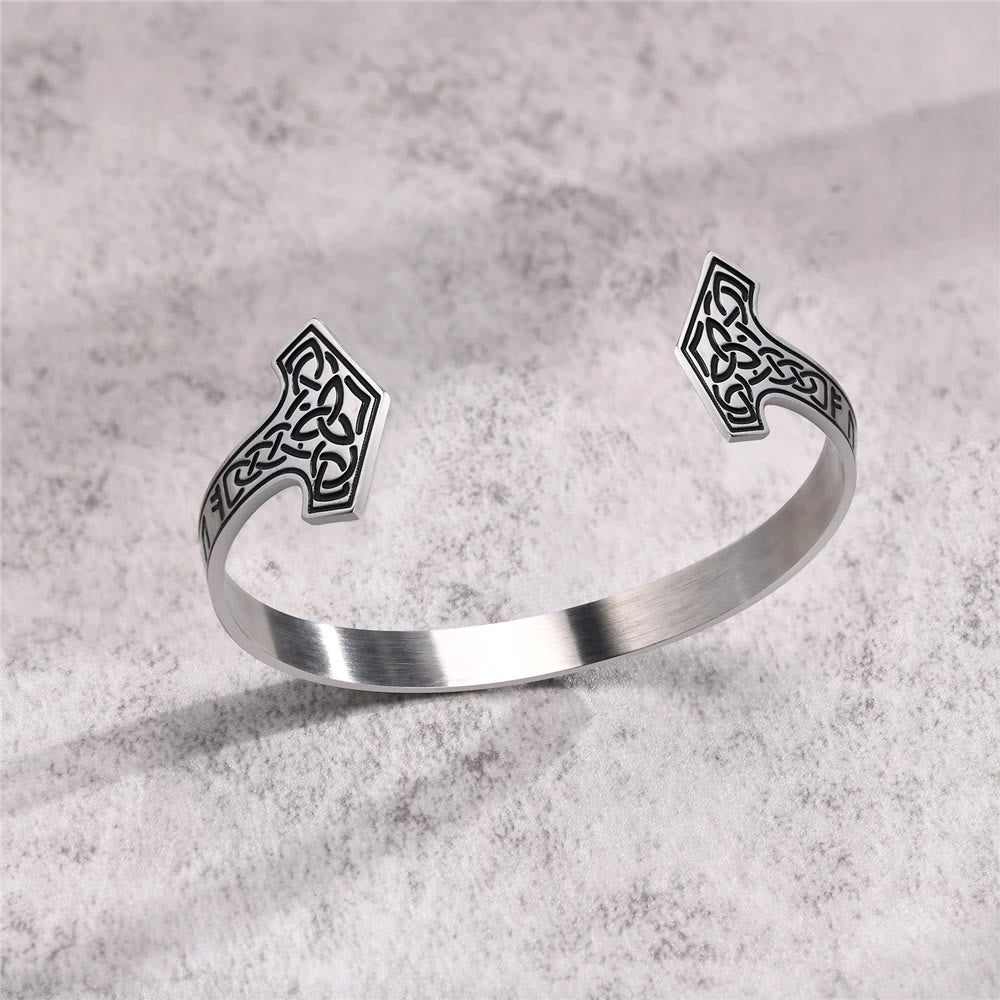 WorldNorse Mjölnir Keltischer Knoten Armreif Rune