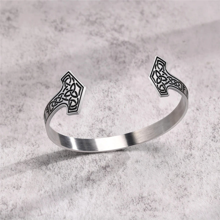 WorldNorse Mjölnir Keltischer Knoten Armreif Rune