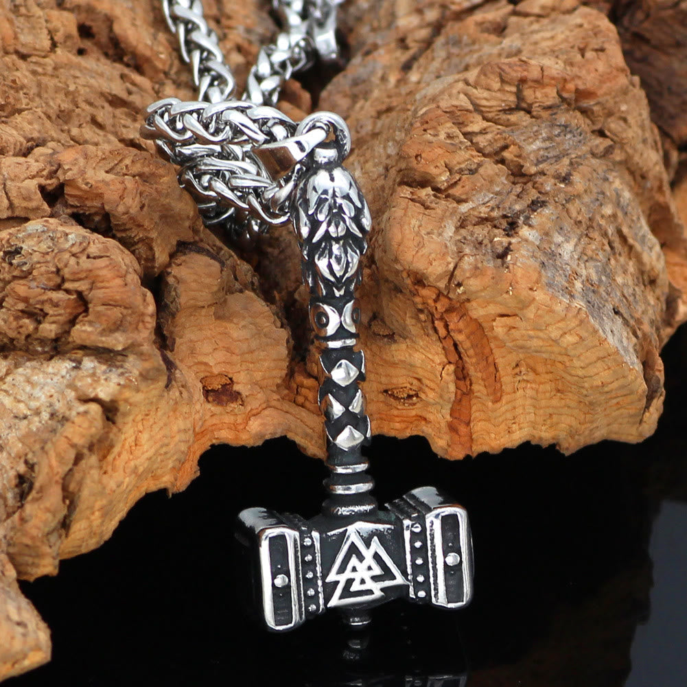 WorldNorse Mjölnir Thors Hammer und Valknut Halskette