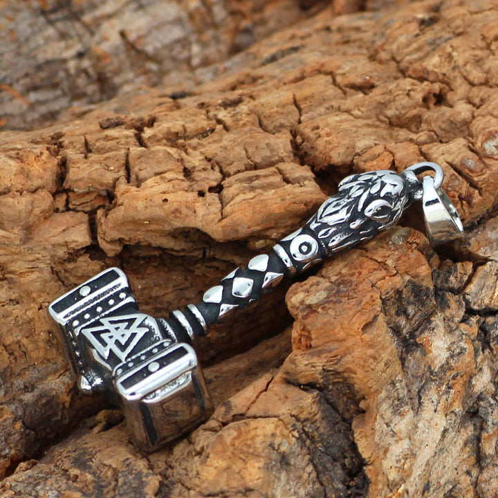 WorldNorse Mjölnir Thors Hammer und Valknut Halskette