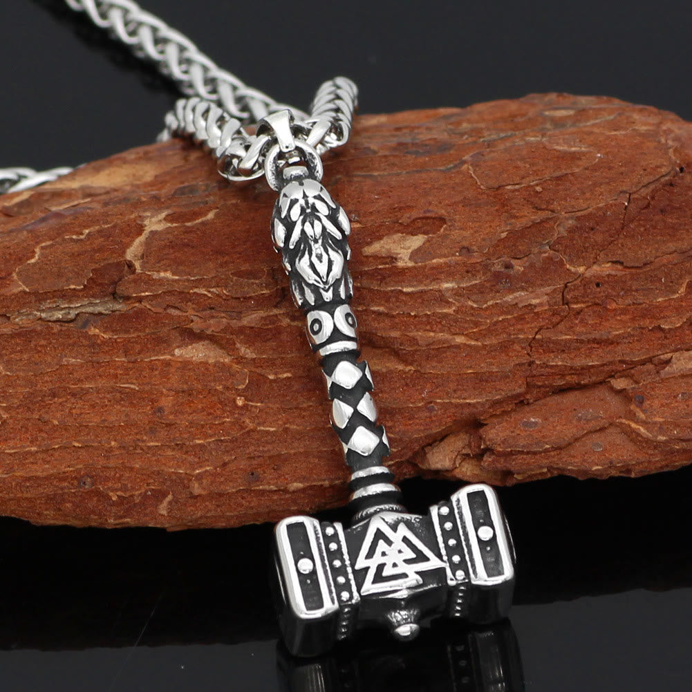 WorldNorse Mjölnir Thors Hammer und Valknut Halskette