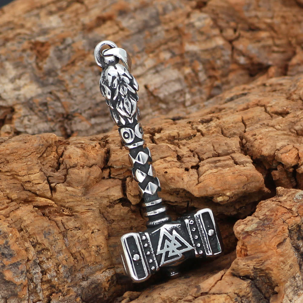 WorldNorse Mjölnir Thors Hammer und Valknut Halskette