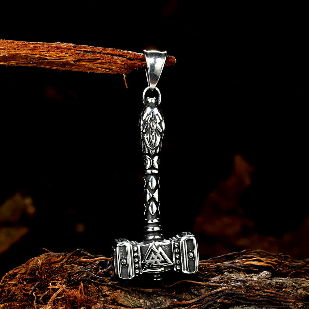 WorldNorse Mjölnir Thors Hammer und Valknut Halskette