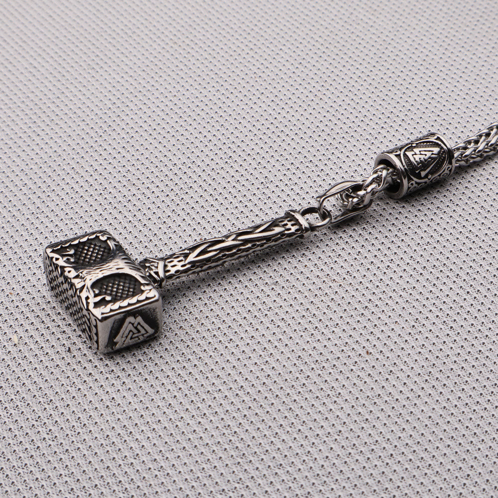 WorldNordische Mjölnir mit Valknut Yggdrasil Halskette