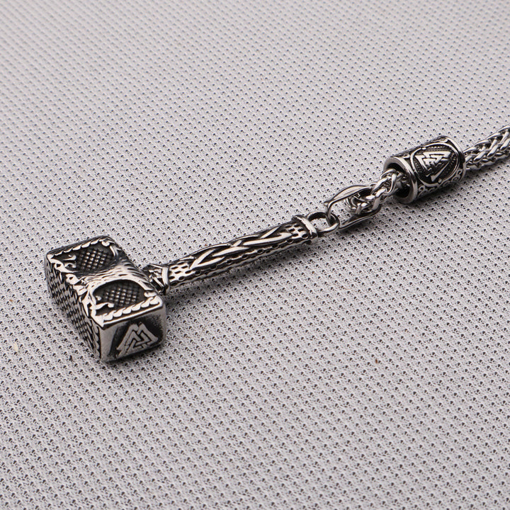 WorldNordische Mjölnir mit Valknut Yggdrasil Halskette