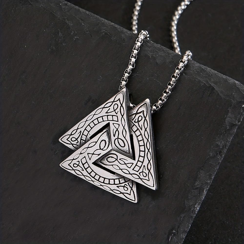 WorldNorse Wikinger-Pirat-Odin-Dreieck- Valknut -Halskette - image 1