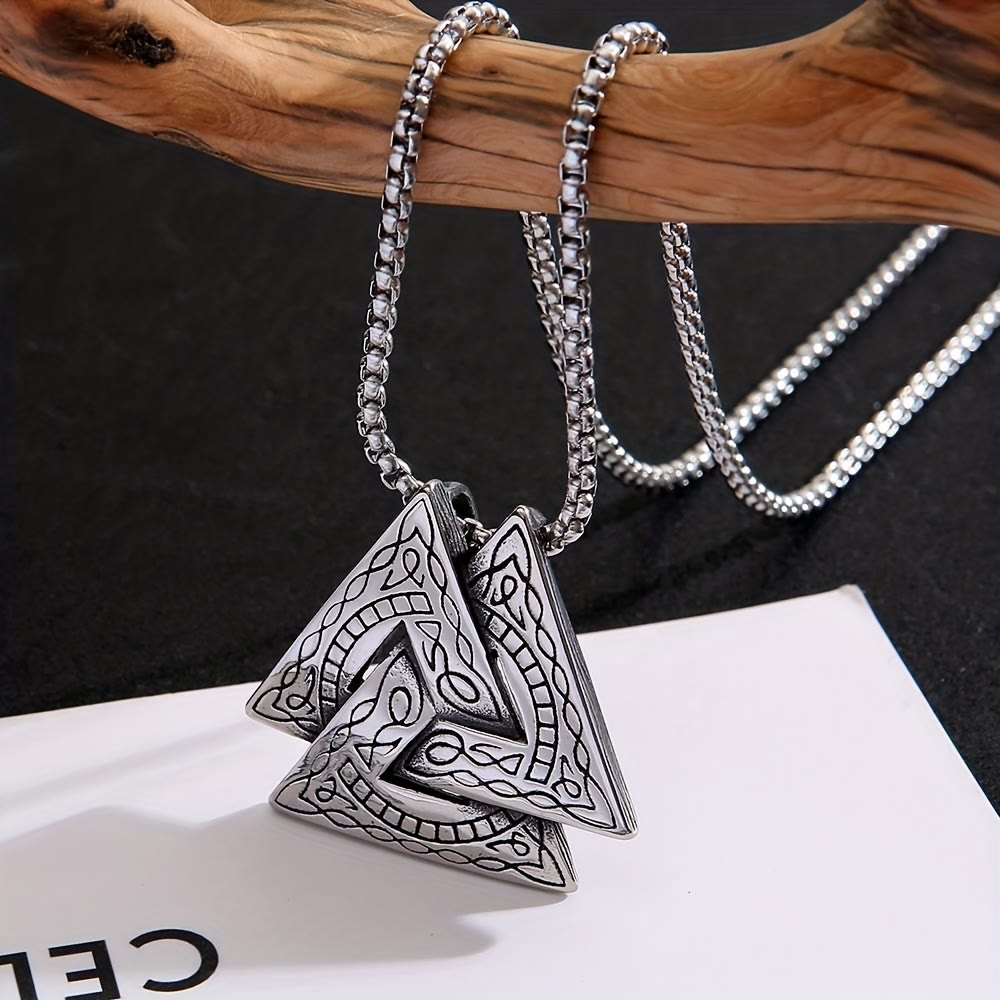 WorldNorse Wikinger-Pirat-Odin-Dreieck- Valknut -Halskette - Halskette - image 0