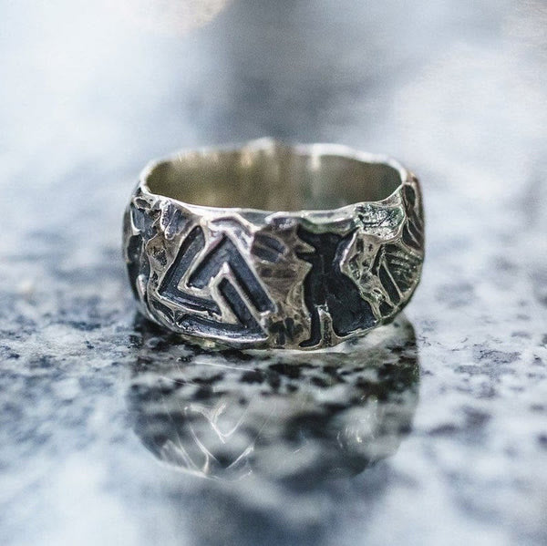 WorldNorse Vintage Einzigartiger Odin Valknut Domineering Ring