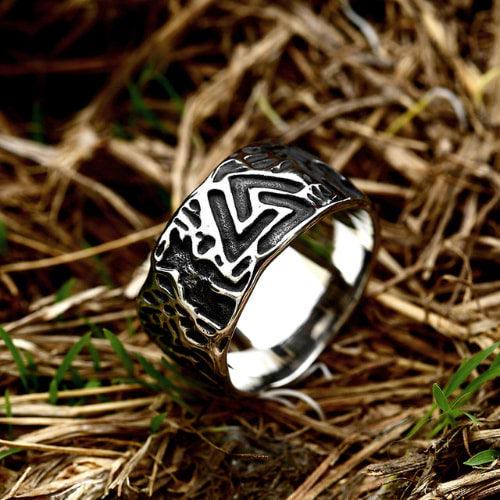 WorldNorse Vintage Einzigartiger Odin Valknut Domineering Ring