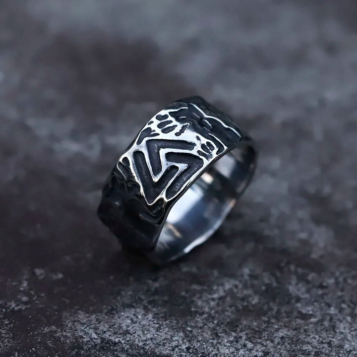 WorldNorse Vintage Einzigartiger Odin Valknut Domineering Ring