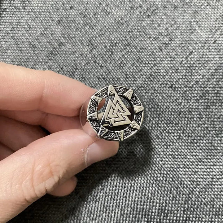 WorldNorse Valknut Dreieck Biker Hohlring