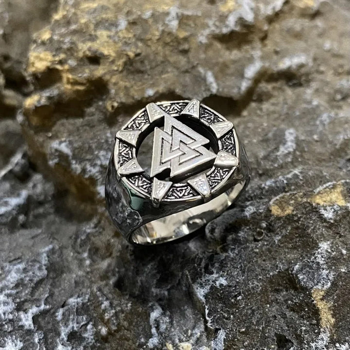 WorldNorse Valknut Dreieck Biker Hohlring
