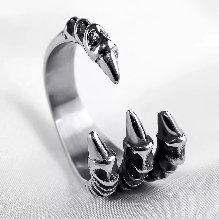 WorldNorse Scharfer Drachen-Tierklauenring