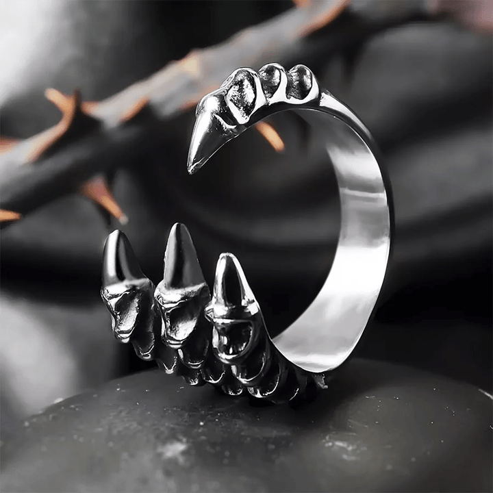 WorldNorse Scharfer Drachen-Tierklauenring