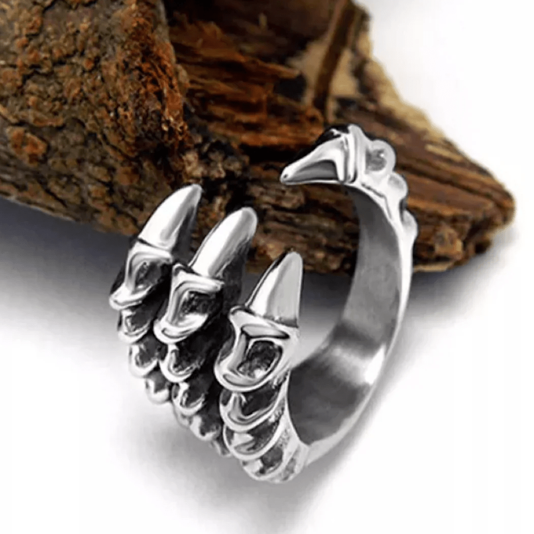 WorldNorse Scharfer Drachen-Tierklauenring