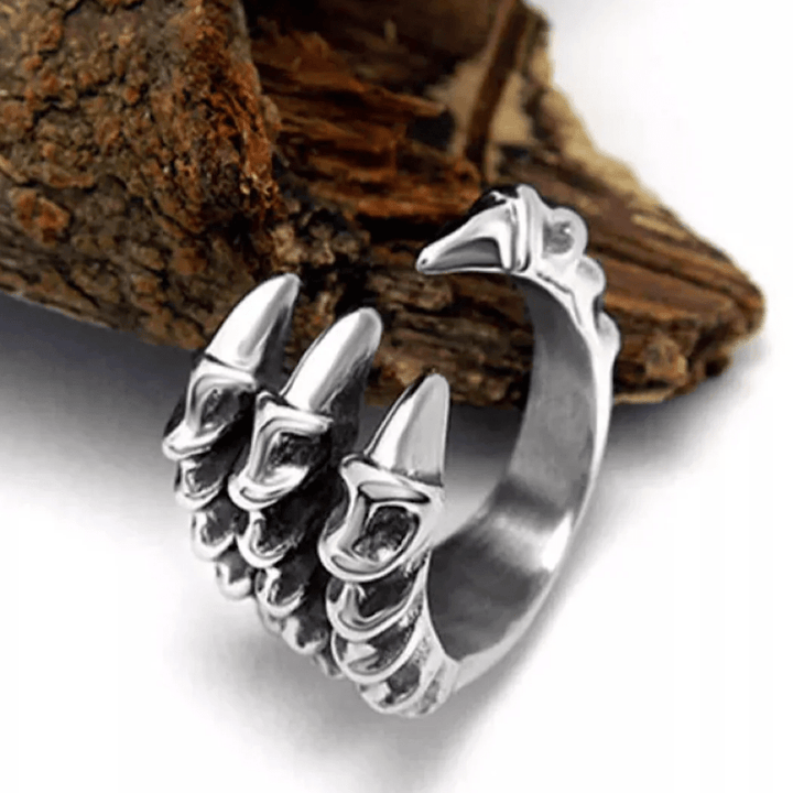 WorldNorse Scharfer Drachen-Tierklauenring