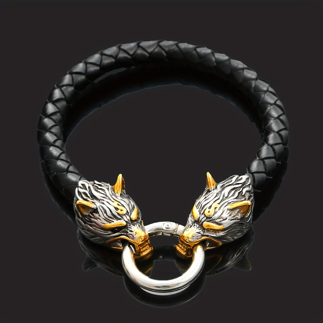 WorldNorse Odins Wölfe Lederarmband