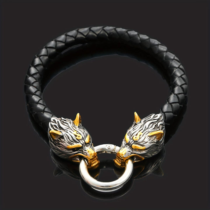 WorldNorse Odins Wölfe Lederarmband