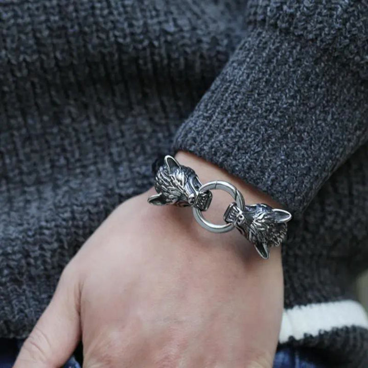 WorldNorse Odins Wölfe Lederarmband