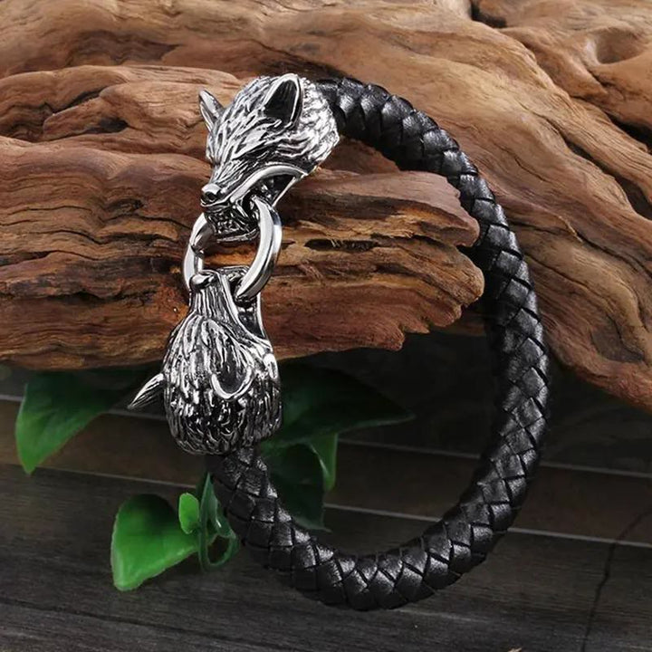 WorldNorse Odins Wölfe Lederarmband