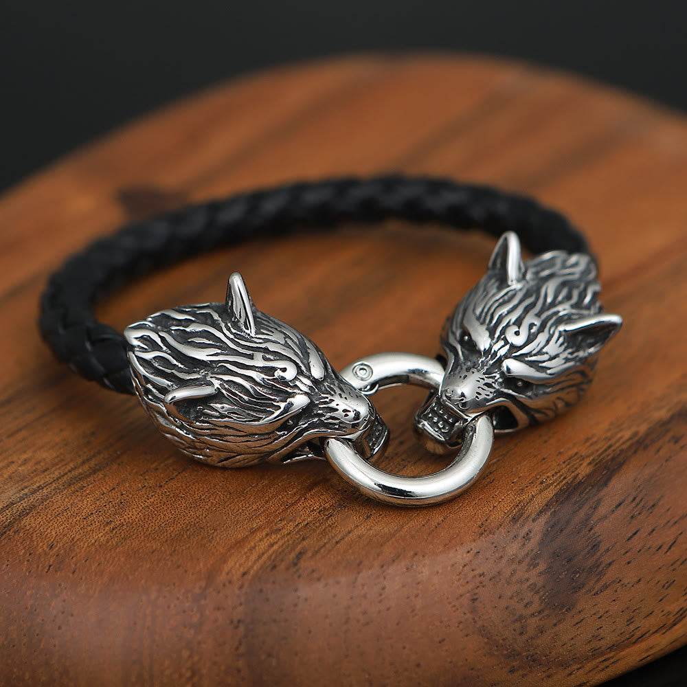 WorldNorse Odins Wölfe Lederarmband