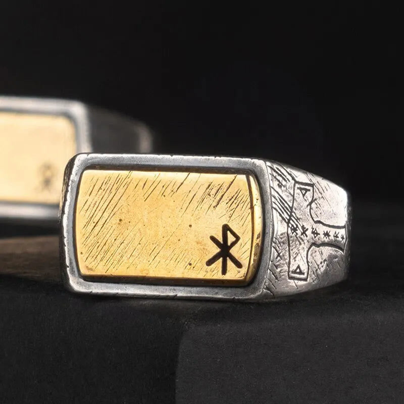 WorldNorse handgefertigter Ring aus 925er Silber mit dem Segen der Runen - Liebe - NEIN DANKE - image 0