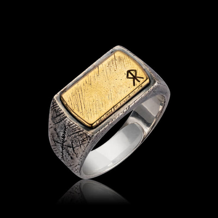 WorldNorse handgefertigter Ring aus 925er Silber mit dem Segen der Runen - Mut - NEIN DANKE - image 2