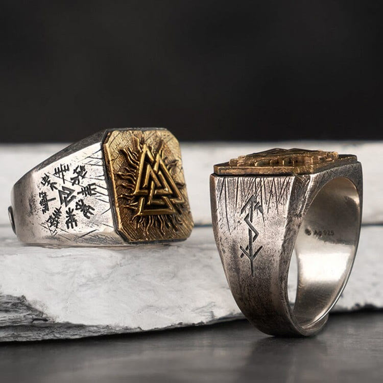 WorldNorse handgefertigtes 925er Silber Valknut Wikinger Ring - image 3