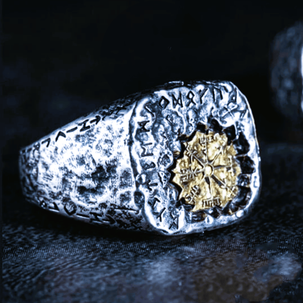 WorldNorse 925 Sterling Silber Wikinger Siegelring Magischer Kreis