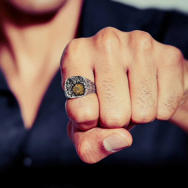 WorldNorse 925 Sterling Silber Wikinger Siegelring Magischer Kreis - image 2