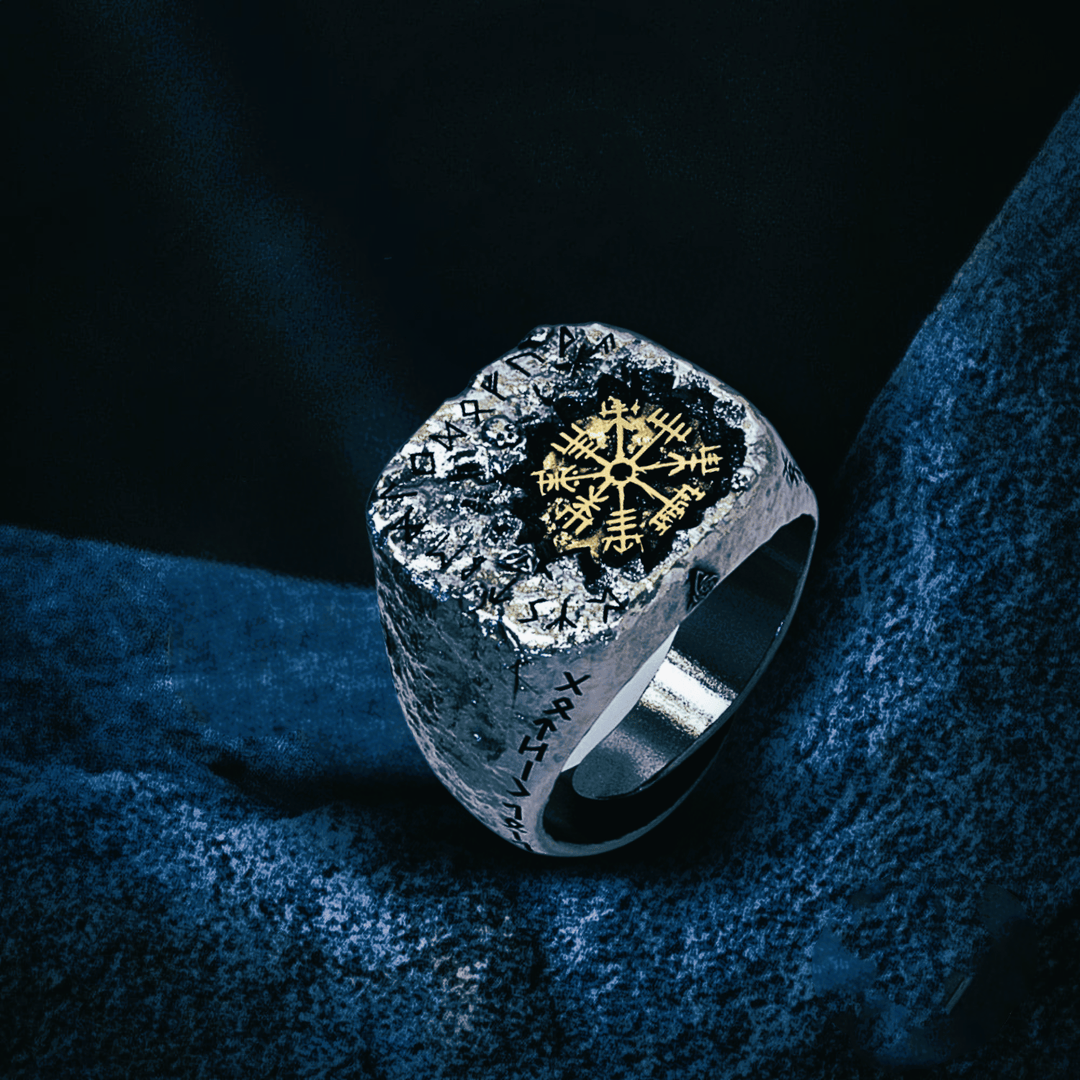WorldNorse 925 Sterling Silber Wikinger Siegelring Magischer Kreis