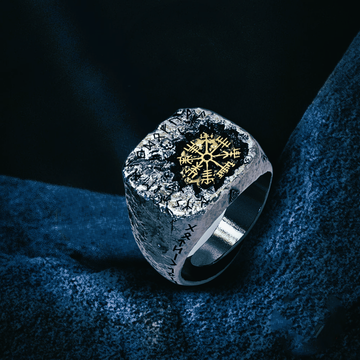 WorldNorse 925 Sterling Silber Wikinger Siegelring Magischer Kreis