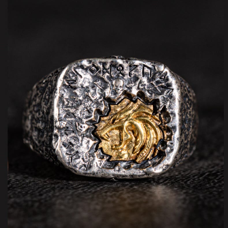 WorldNorse handgefertigtes 925er Silber geschmiedeter Runen-Emblem-Ring - image 3