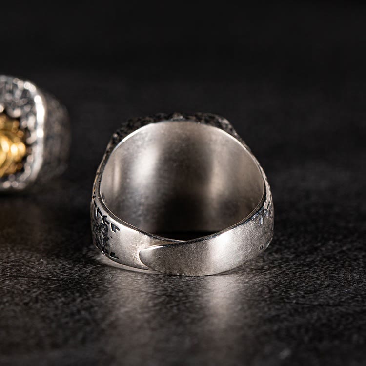 WorldNorse 925 Sterling Silber Hexer Wolf Totenkopf Ring