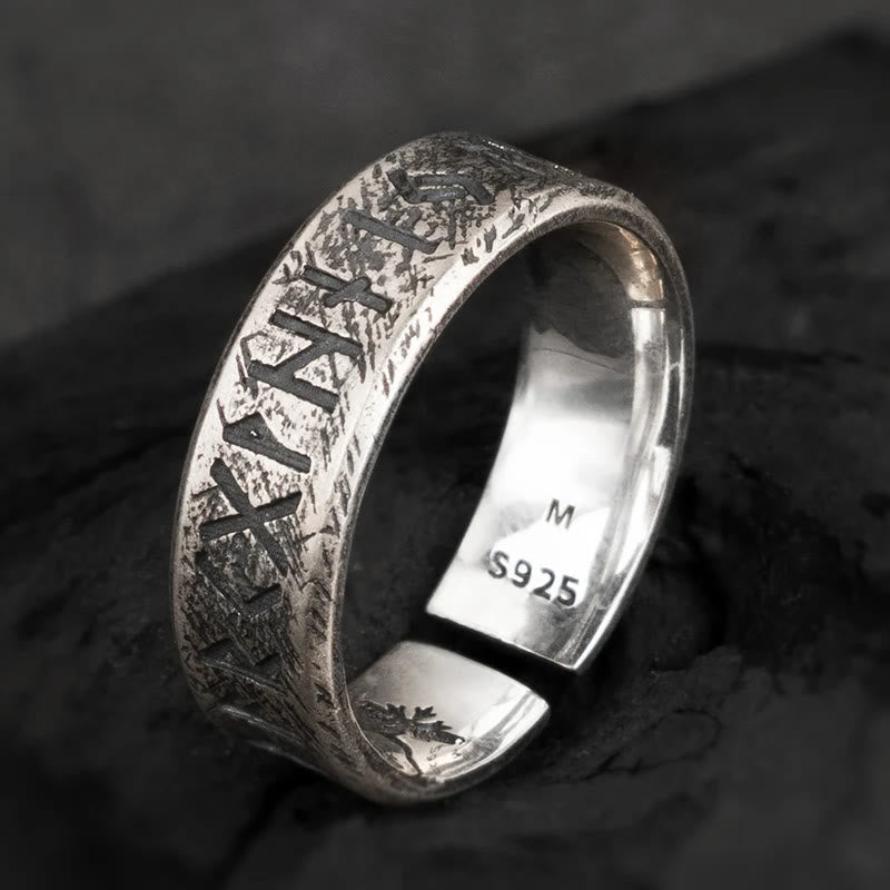 WorldNorse handgefertigtes 925er Silber Wikinger-Ring mit Rune - US 11-12 - NEIN DANKE - image 0