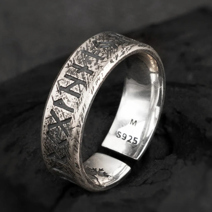 WorldNorse handgefertigtes 925er Silber Wikinger-Ring mit Rune - US 11-12 - NEIN DANKE - image 0