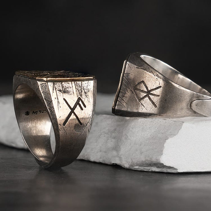 WorldNorse handgefertigtes 925er Silber Vegvisir Wikinger Siegelring - image 3