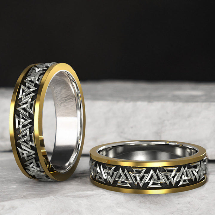 WorldNorse handgefertigtes 925er Silber Nordischer Valknut Ring - image 2