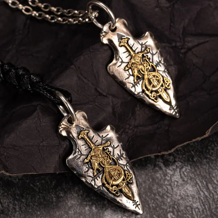 WorldNorse Halskette mit Drachenschwert, 925er Sterlingsilber