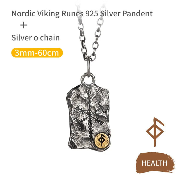 WorldNorse 925 Sterling Silber Rune mit Vegvisir Halskette - Gesundheit - Kette - image 11