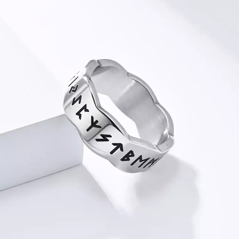 WorldNorse Viking Rune Wellenform Design Ring