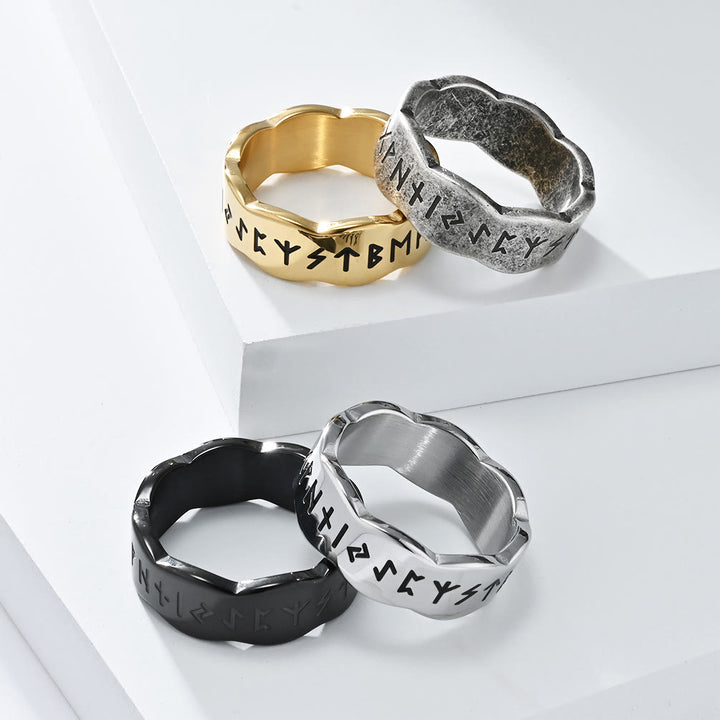 WorldNorse Viking Rune Wellenform Design Ring