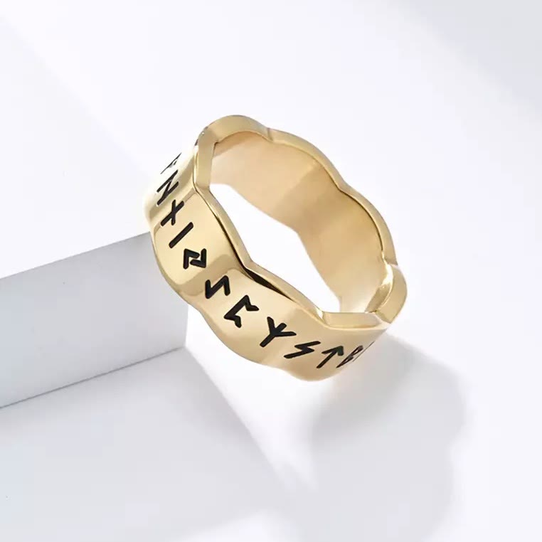 WorldNorse Viking Rune Wellenform Design Ring