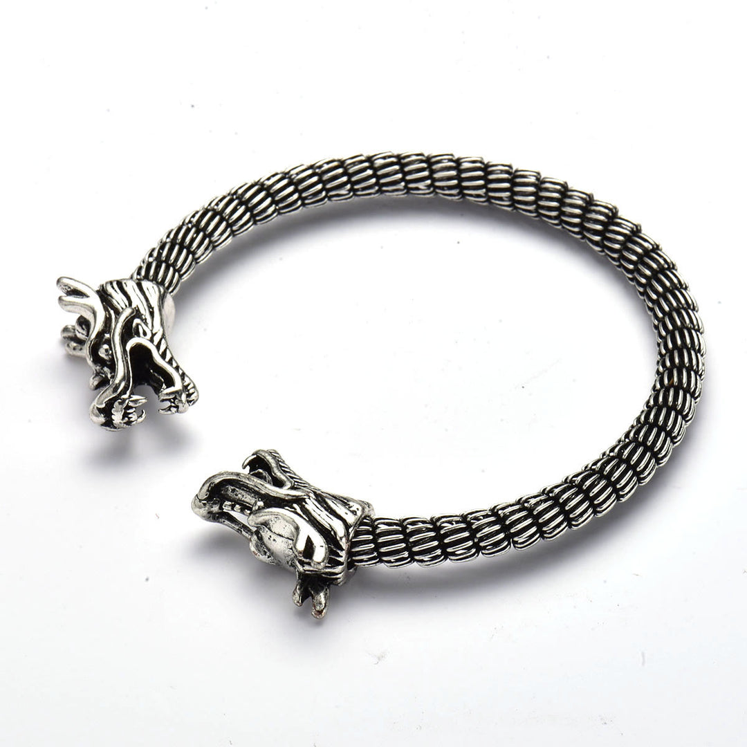 WorldNorse Domineering Doppel-Drachenkopf-Armband