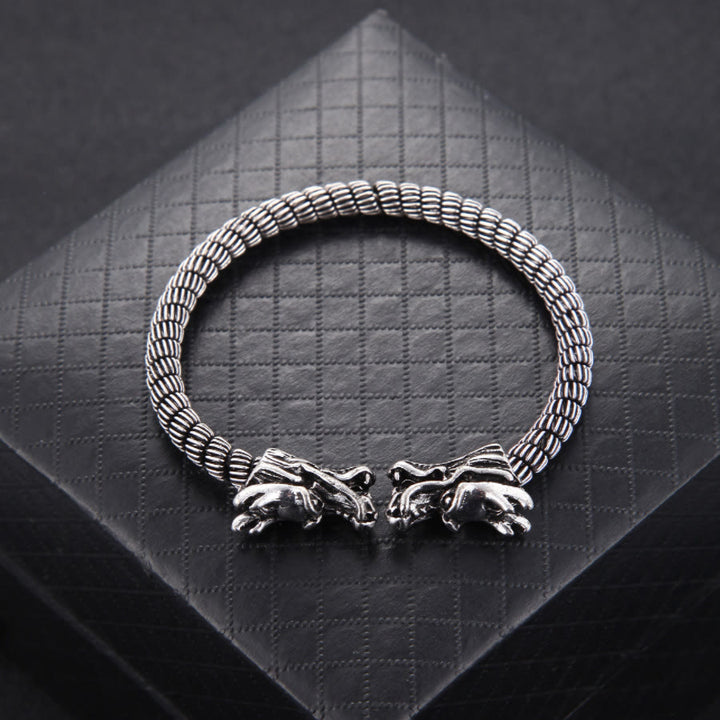 WorldNorse Domineering Doppel-Drachenkopf-Armband